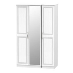 Stafford Triple Mirror Wardrobe In Signature White (Ready Assembled) - thumbnail 1