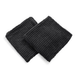 Deconovo Set Of 2 Throw Corduroy Cushion Covers 16 X 16 Inch, 40Cm X 40Cm, Grid Pillowcases For Outdoor Seats(Dark Grey, 2 Pieces) - thumbnail 1