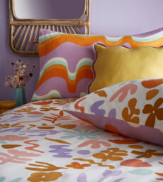Furn. Amelie Floral Reversible Duvet Cover Set, Double, Orange - thumbnail 4