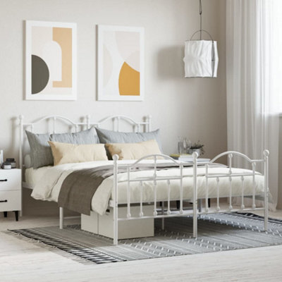 Berkfield Metal Bed Frame With Headboard And Footboard White 140X200 Cm - image 1