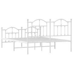Berkfield Metal Bed Frame With Headboard And Footboard White 140X200 Cm - thumbnail 7