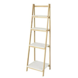 Sobuy Frg162-N, 4 Tiers Foldable Ladder Shelf Bookcase, Storage Display Shelving Unit, Wood Veneer,w41.5Xd34.5Xh140 - thumbnail 1