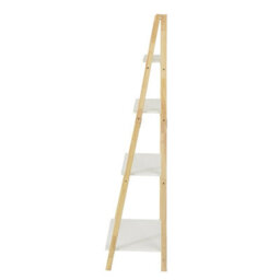 Sobuy Frg162-N, 4 Tiers Foldable Ladder Shelf Bookcase, Storage Display Shelving Unit, Wood Veneer,w41.5Xd34.5Xh140 - thumbnail 4