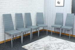 Kosy Koala Leather Dining Chairs Set Of 6 Grey Kitchen Chairs - thumbnail 2