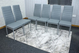 Kosy Koala Leather Dining Chairs Set Of 6 Grey Kitchen Chairs - thumbnail 3