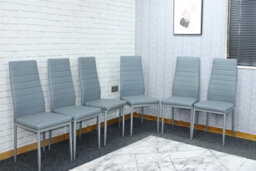 Kosy Koala Leather Dining Chairs Set Of 6 Grey Kitchen Chairs - thumbnail 1