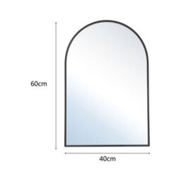 Living And Home Black Arched Wall Mounted Framed Bathroom Mirror 400 X 600 mm - thumbnail 6