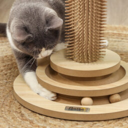 Pawhut Cat Scratcher, 5-In-1 Sisal Post With Interactive Toy 49Cm Oak Tone - thumbnail 7