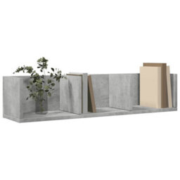 Berkfield Wall Cabinets 2 Pcs Concrete Grey 75X18X16.5 Cm Engineered Wood - thumbnail 4