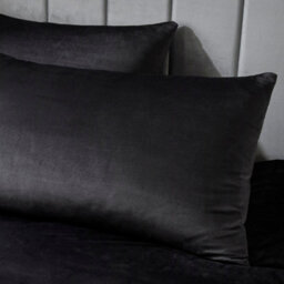 Laurence Llewelyn-Bowen Montrose Luxury Black Velvet Duvet Cover Set - thumbnail 2