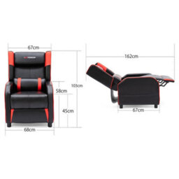 Gtforce Ranger X Faux Leather Gaming Recliner Armchair Sofa Reclining Cinema Chair (Red) - thumbnail 9