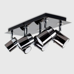 Valuelights Rosie Modern Rectangular 6 Way Adjustable Ceiling Spotlight In Black Chrome Finish - thumbnail 4