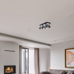 Valuelights Rosie Modern Rectangular 6 Way Adjustable Ceiling Spotlight In Black Chrome Finish - thumbnail 5