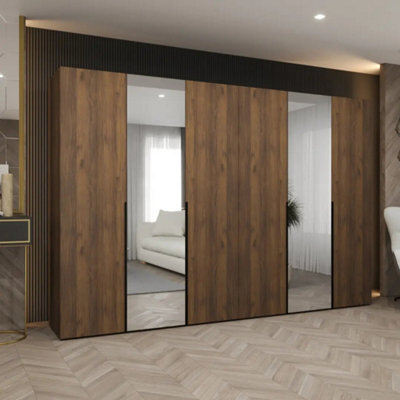 Arte Alicante Ii 300Cm Oak Walnut Hinged Wardrobe For Full-Wall Storage - image 1