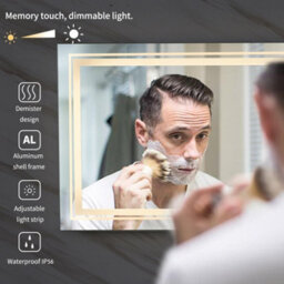 Luvodi 1400X700mm Large Led Illuminated Bathroom Mirror Anti-Fog Lights Dimmable Led Mirror - thumbnail 6