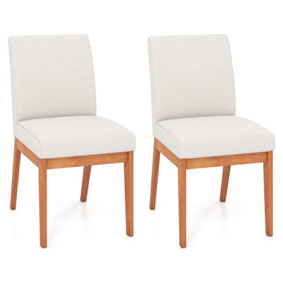 Modern Kitchen Chair Set Of 2 Armless Dining Chair-Beige - image 1