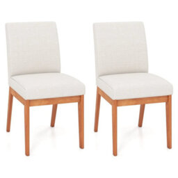 Modern Kitchen Chair Set Of 2 Armless Dining Chair-Beige - thumbnail 1