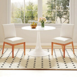 Modern Kitchen Chair Set Of 2 Armless Dining Chair-Beige - thumbnail 3