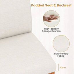 Modern Kitchen Chair Set Of 2 Armless Dining Chair-Beige - thumbnail 6