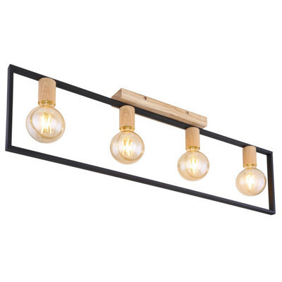 Luminosa Lighting Luminosa Daniel Ceiling Spotlight Bar Matt Black 4X E27 - image 1