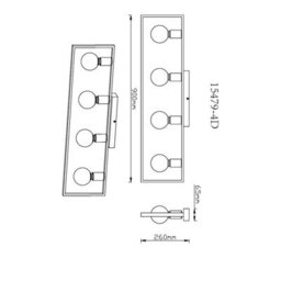 Luminosa Lighting Luminosa Daniel Ceiling Spotlight Bar Matt Black 4X E27 - thumbnail 6