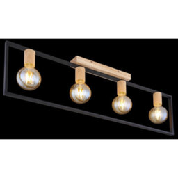 Luminosa Lighting Luminosa Daniel Ceiling Spotlight Bar Matt Black 4X E27 - thumbnail 5