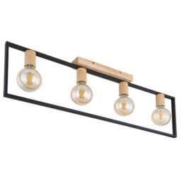 Luminosa Lighting Luminosa Daniel Ceiling Spotlight Bar Matt Black 4X E27 - thumbnail 2