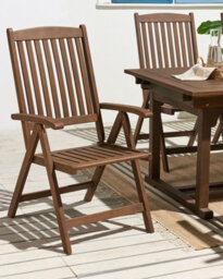 Beliani Garden Chair Amantea Acacia Wood Dark Brown - thumbnail 2