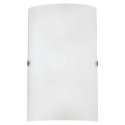 Stylish Satin Nickel Wall Light With E14 Bulb And White Glass Shade - thumbnail 1