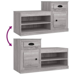Berkfield Shoe Cabinet Grey Sonoma 100X42X60 Cm Engineered Wood - thumbnail 9