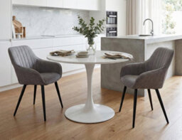 Aspect Furniture Set Of 2 Windsor Modern Accent Arm Chairs/dining Chairs,grey Fabric - thumbnail 8