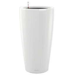 75Cm Tall Planter, White Plastic Self-Watering Large Plant Pot With Water Level Indicator Lechuza Rondo D40 H75 Cm