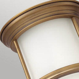 Luminosa Lighting Elstead Hinkley Hadrian 1 Light Flush Mount Brushed Bronze With Opal Glass Ip44 - thumbnail 2