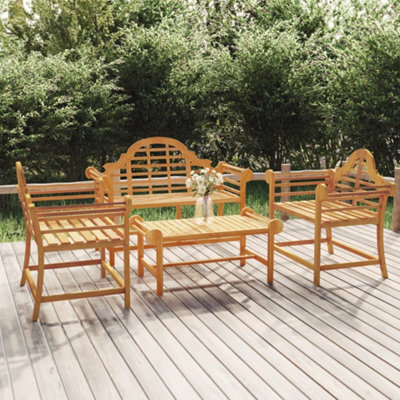Berkfield 4 Piece Garden Lounge Set Solid Wood Teak - image 1