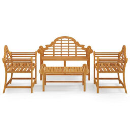 Berkfield 4 Piece Garden Lounge Set Solid Wood Teak - thumbnail 2