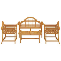 Berkfield 4 Piece Garden Lounge Set Solid Wood Teak - thumbnail 3