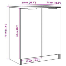 Vidaxl Shoe Cabinet Old Wood 59X35X70 Cm Engineered Wood - thumbnail 3