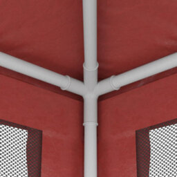 Berkfield Party Tent With 4 Mesh Sidewalls Red 3X3 M Hdpe - thumbnail 6