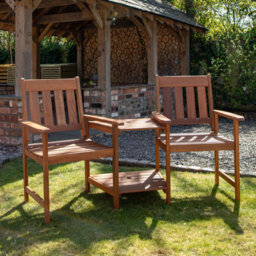 Samuel Alexander Rydal 2 Seater Wooden Love Seat & 2.7M Green Parasol Set - thumbnail 6