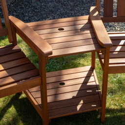 Samuel Alexander Rydal 2 Seater Wooden Love Seat & 2.7M Green Parasol Set - thumbnail 3