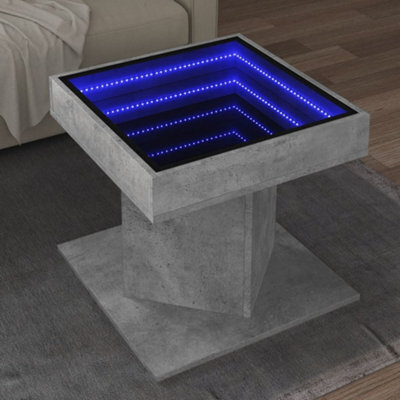 Berkfield Coffee Table With Led Concrete Grey 50X50X45 Cm Engineered Wood - image 1