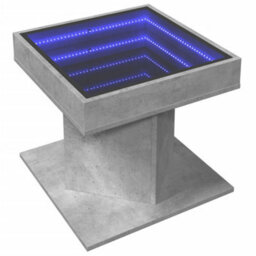Berkfield Coffee Table With Led Concrete Grey 50X50X45 Cm Engineered Wood - thumbnail 3