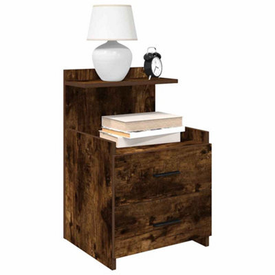 Berkfield Bedside Cabinets 2 Pcs With 2 Drawers Smoked Oak 40X36.5X62 Cm - image 1