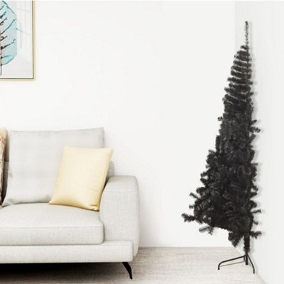 Berkfield Artificial Half Christmas Tree With Stand Black 150 Cm Pvc - image 1