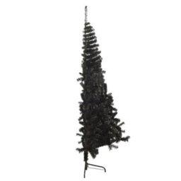 Berkfield Artificial Half Christmas Tree With Stand Black 150 Cm Pvc - thumbnail 5