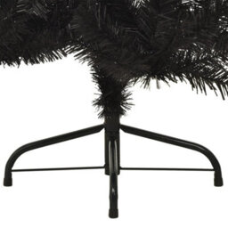 Berkfield Artificial Half Christmas Tree With Stand Black 150 Cm Pvc - thumbnail 8