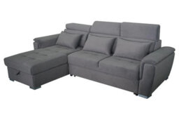 Interior Emporium Antonio Velvet Corner Sofa Bed With Storage & Usb - Universal Sofa - Left/right Sofa (Grey) - thumbnail 3