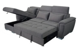 Interior Emporium Antonio Velvet Corner Sofa Bed With Storage & Usb - Universal Sofa - Left/right Sofa (Grey) - thumbnail 1