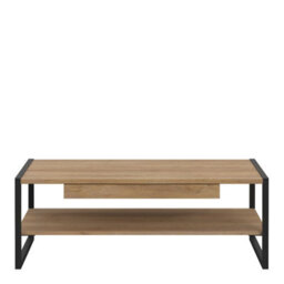 Wyld Haus Egtved Coffee Table - Black & Natural Oak Effect, 1 Drawer, 1100X400X600mm - thumbnail 3