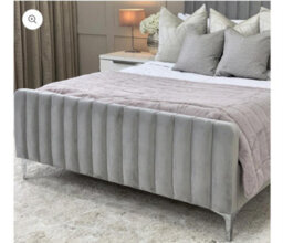 Stratus Interiors Milano Modern Tubed Line Upholstered Bed Frame - Metal Gaslift - King - thumbnail 4